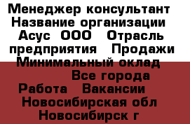 Менеджер-консультант › Название организации ­ Асус, ООО › Отрасль предприятия ­ Продажи › Минимальный оклад ­ 45 000 - Все города Работа » Вакансии   . Новосибирская обл.,Новосибирск г.